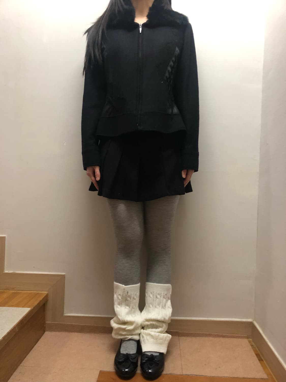 빈티지 블랙 울 레이스업 자켓 상품이미지5