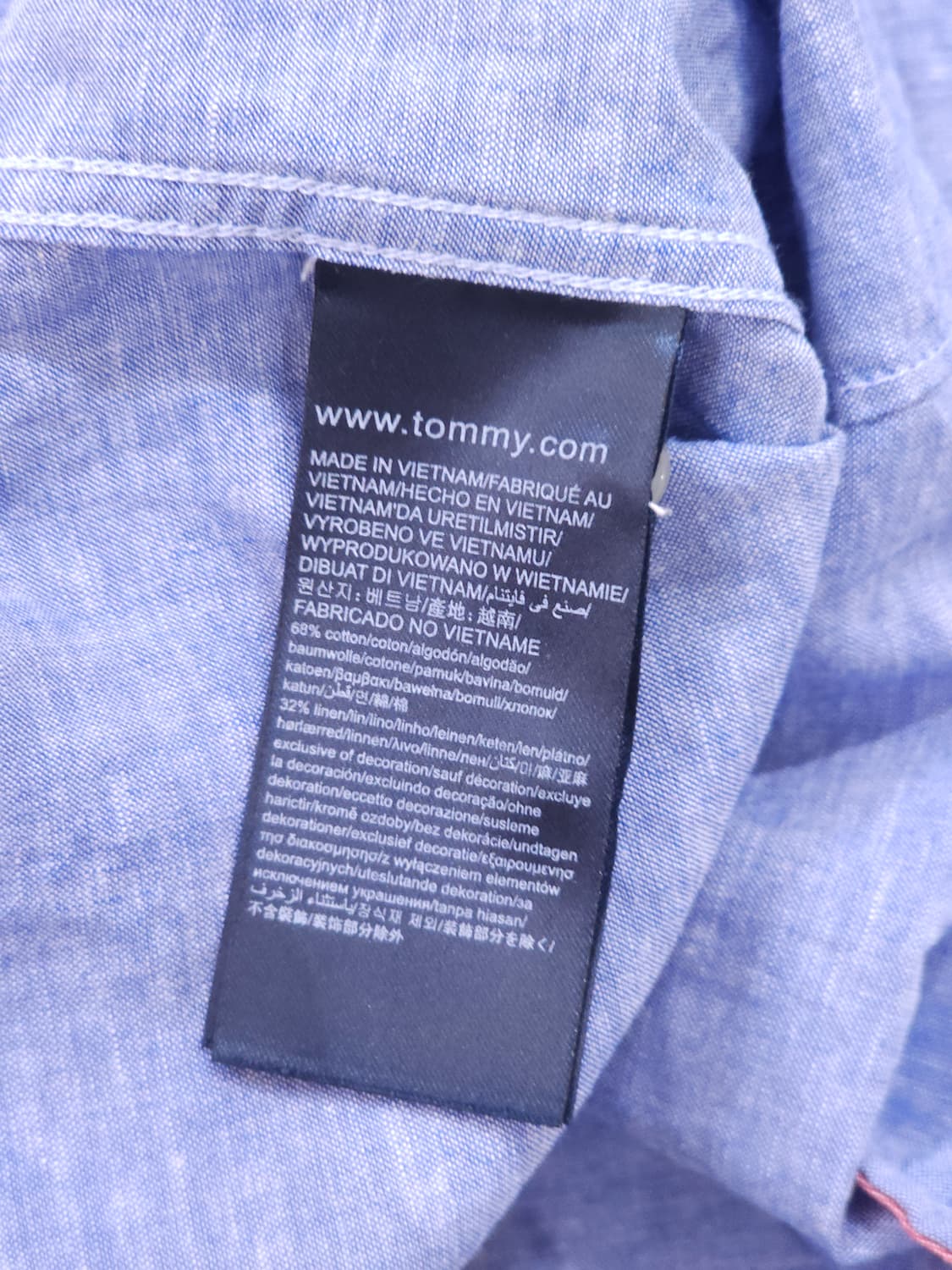[L] 타미힐피거 라이트 블루 코튼 린넨 버튼다운 셔츠 상품이미지5