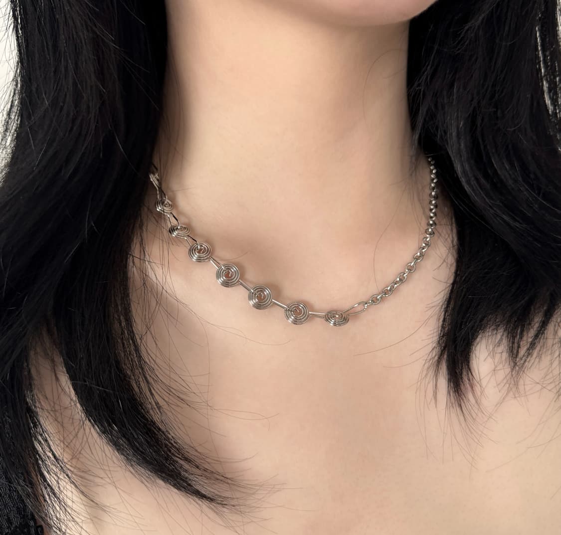 Orbit link necklace 나선형 레이어드 목걸이 상품이미지3