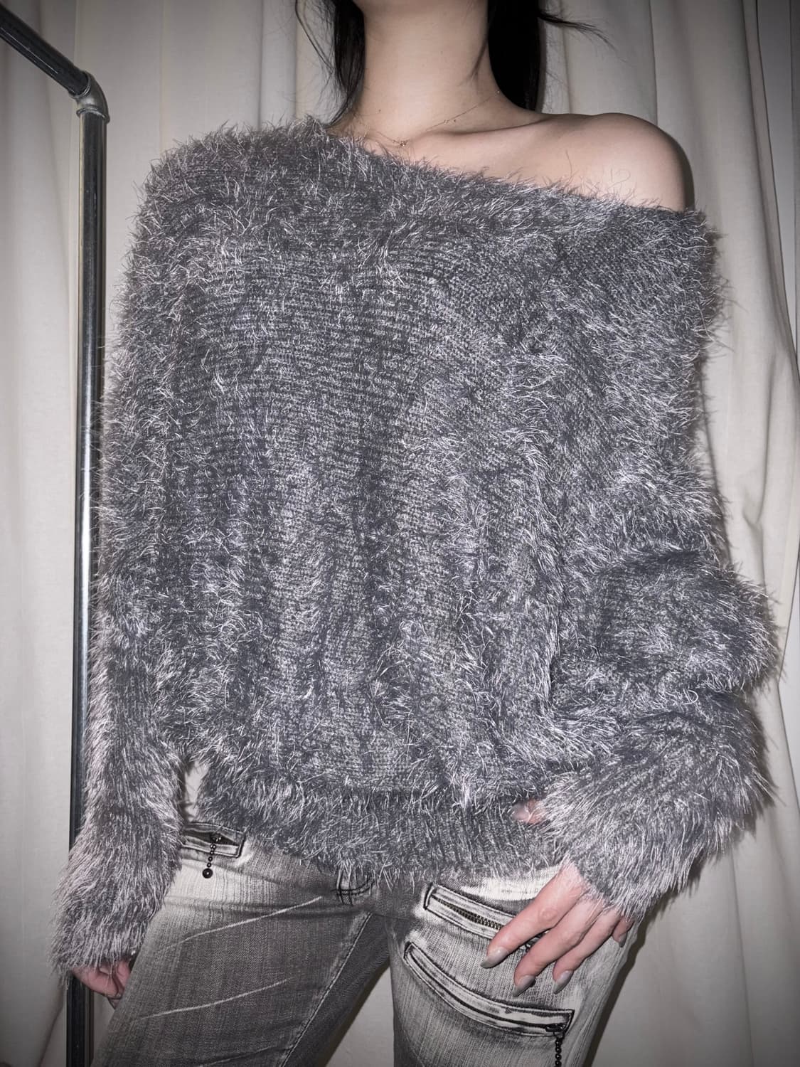 57 Grey hairy soft knit 상품이미지3