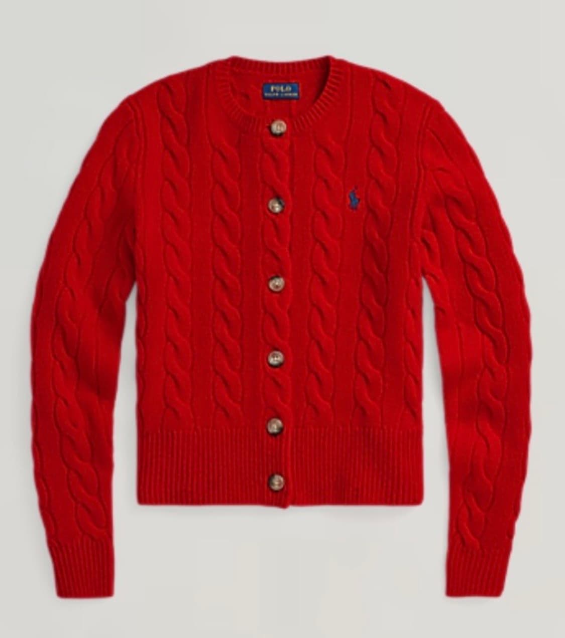 폴로 랄프로렌 울 캐시미어 가디건 레드 상품이미지7