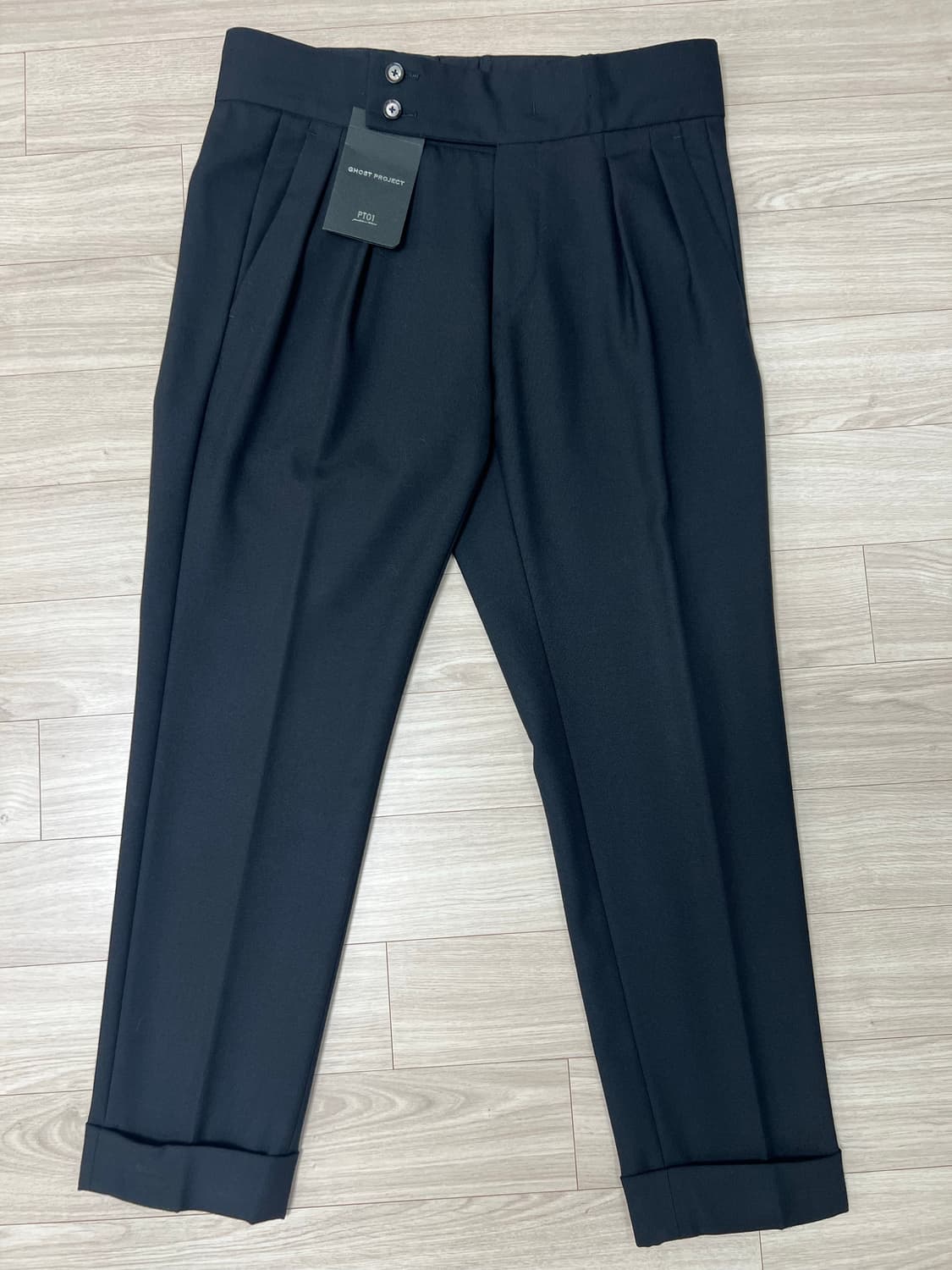 PT01 / 고스트 프로젝트 블랙 울 팬츠/46 상품이미지1