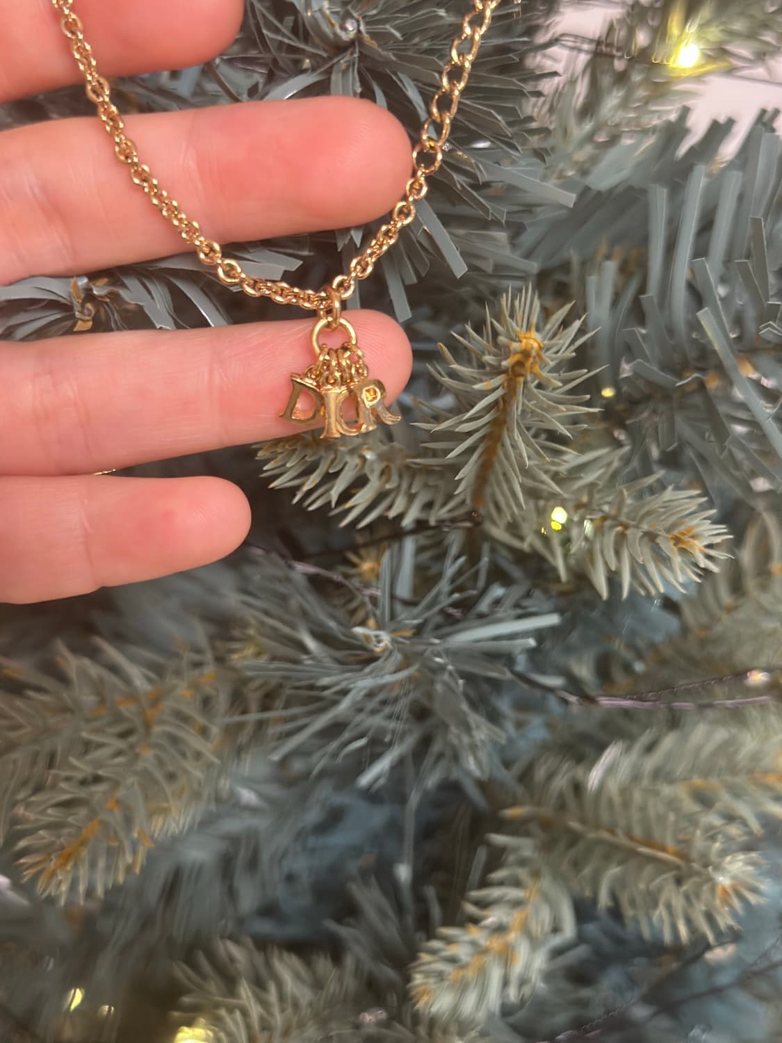 디올 CD 로고 금장 체인 목걸이 레터스 상품이미지2