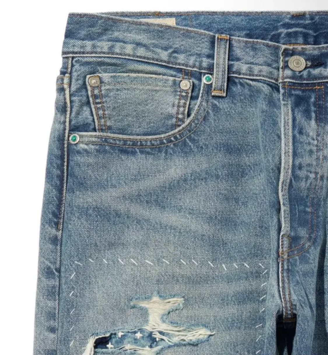 [32]리바이스 501 셀비지 데님 청바지 터키석 리벳 005013736 상품이미지2