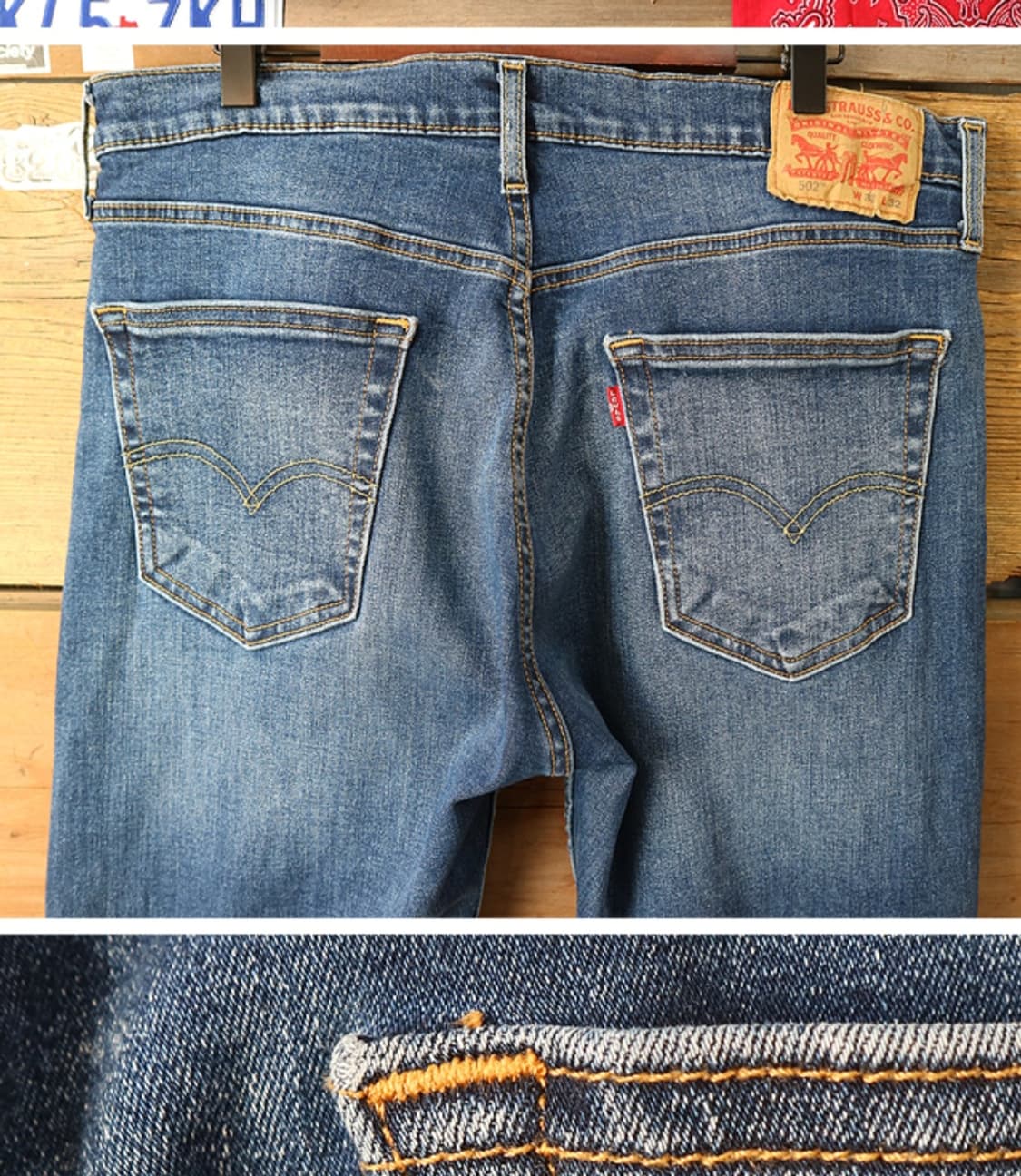 
LEVIS 리바이스 502 슬림 스트레이트 핏 데님  33-34 상품이미지6
