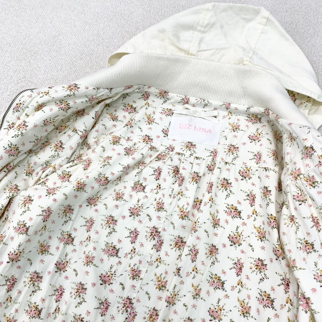 Liz lisa ♥ 리즈리사 크림바닐라 잔꽃 봄 야상 자켓 상품이미지4