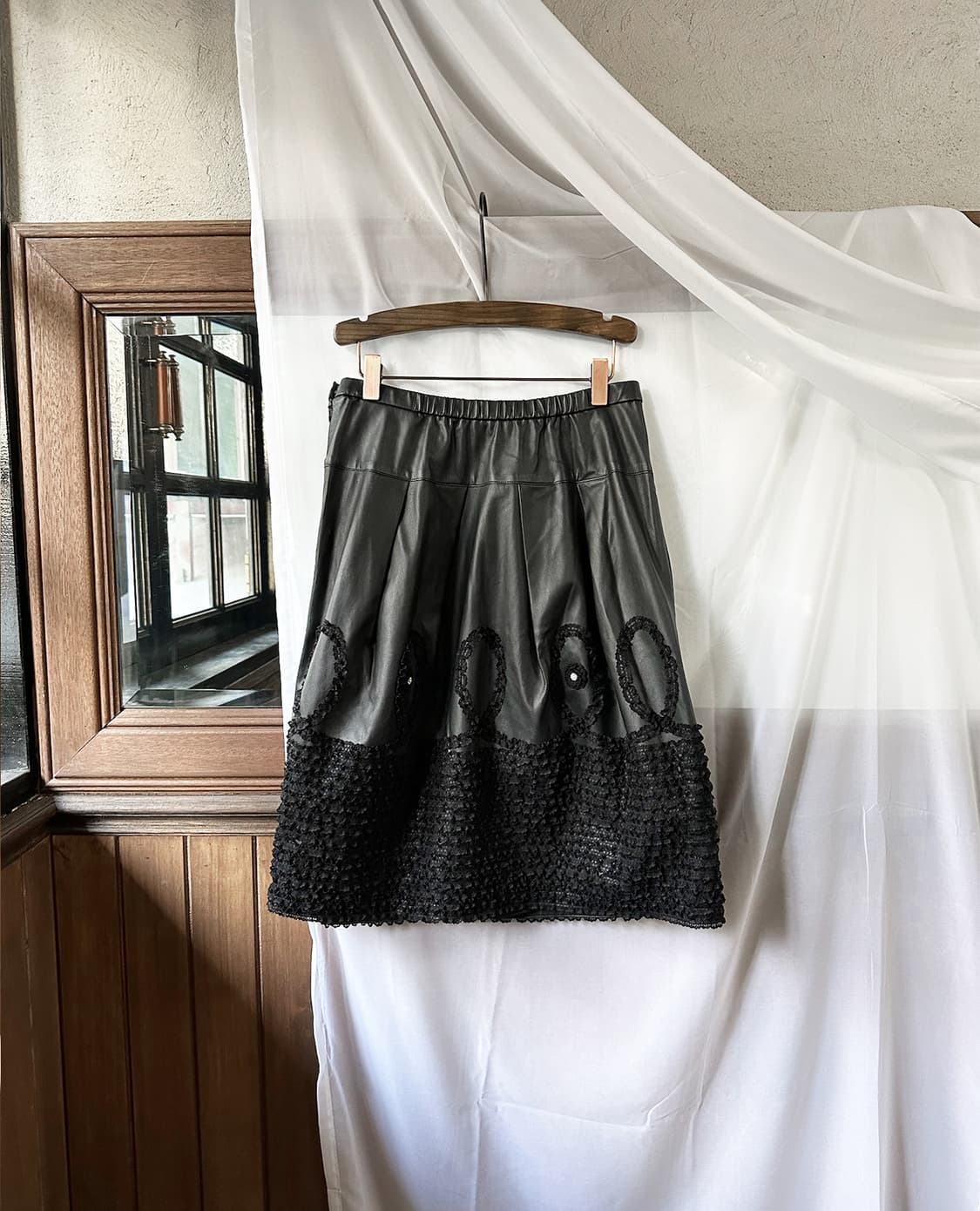 INGEBORG lace leather skirt 상품이미지6