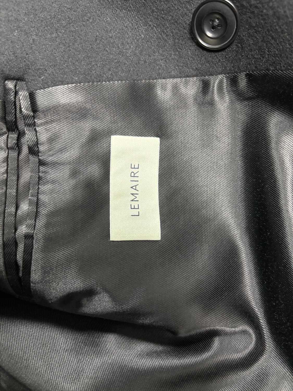 (50) 르메르 헤비 울 더블 브레스티드 코트 블랙 상품이미지7