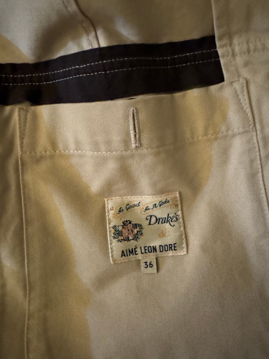 Drake's Aime leon dore 베이지 코튼 자켓 판매 상품이미지5