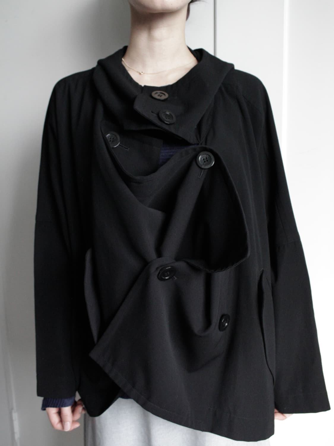 Limi feu poncho fit button jacket 상품이미지7