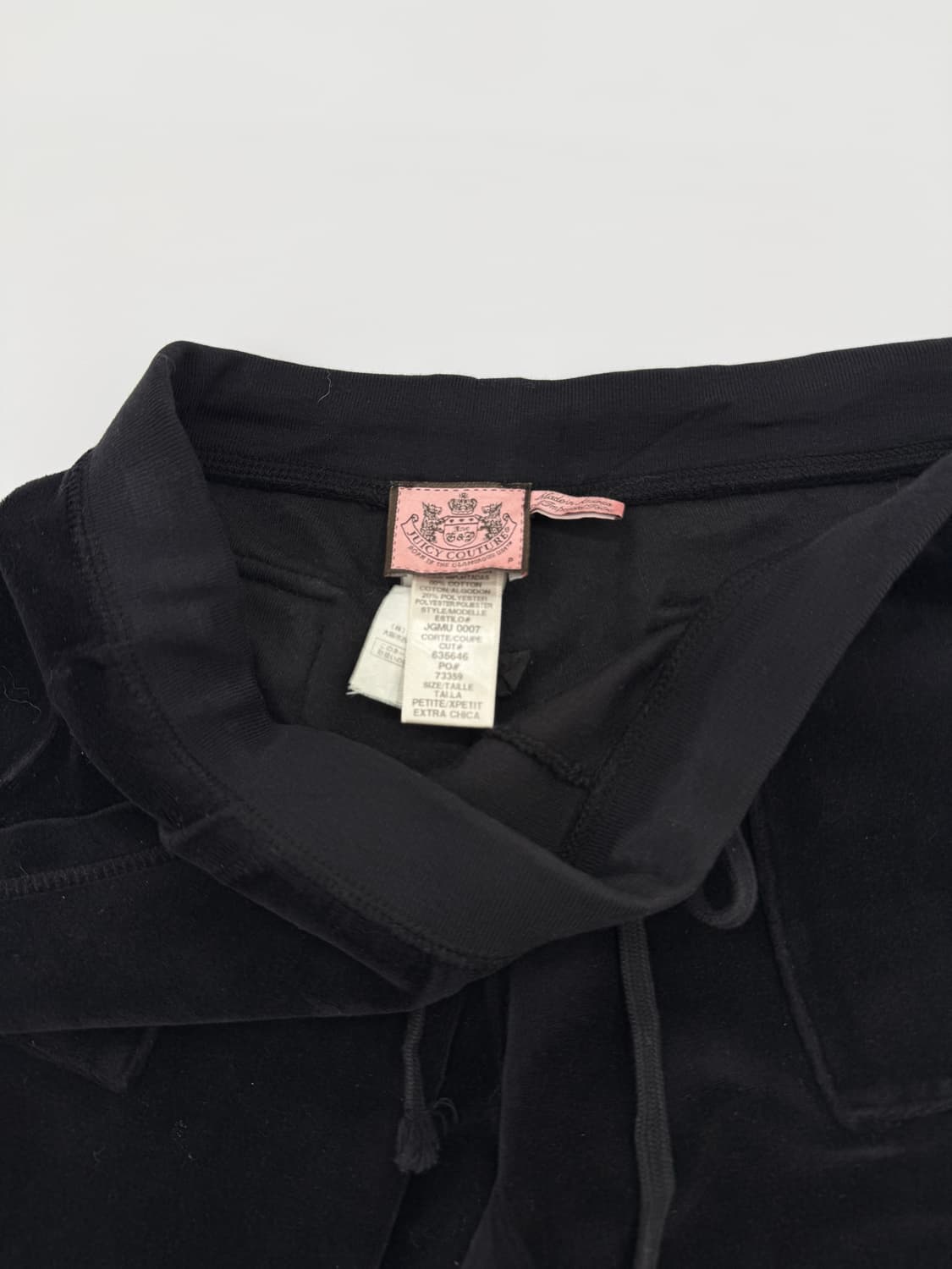 빈티지 Juicy Couture 블랙 벨벳 포켓 스웻팬츠 상품이미지3