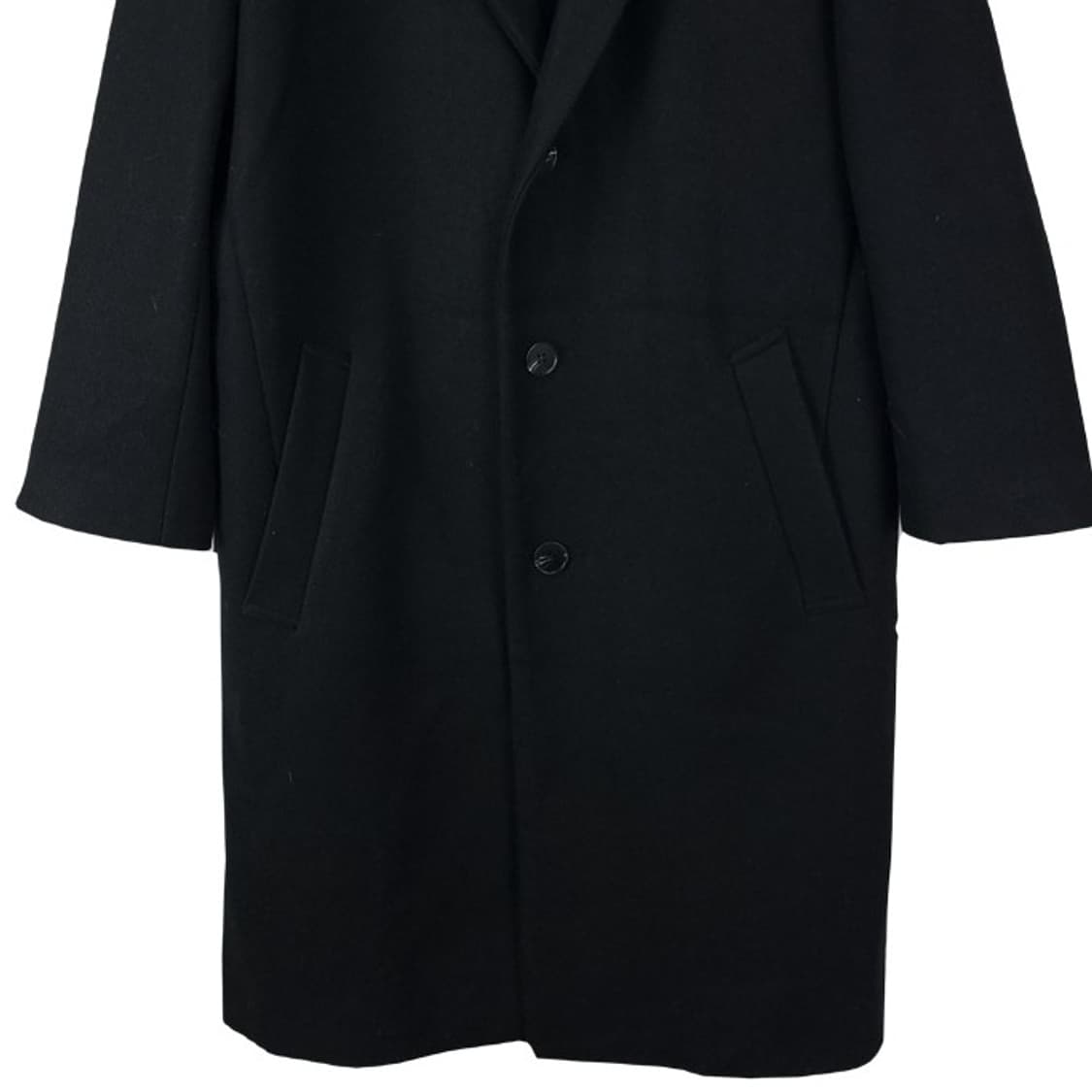 [어반드레스] 오버사이즈 모직 싱글 롱 코트 블랙 M18142 상품이미지5