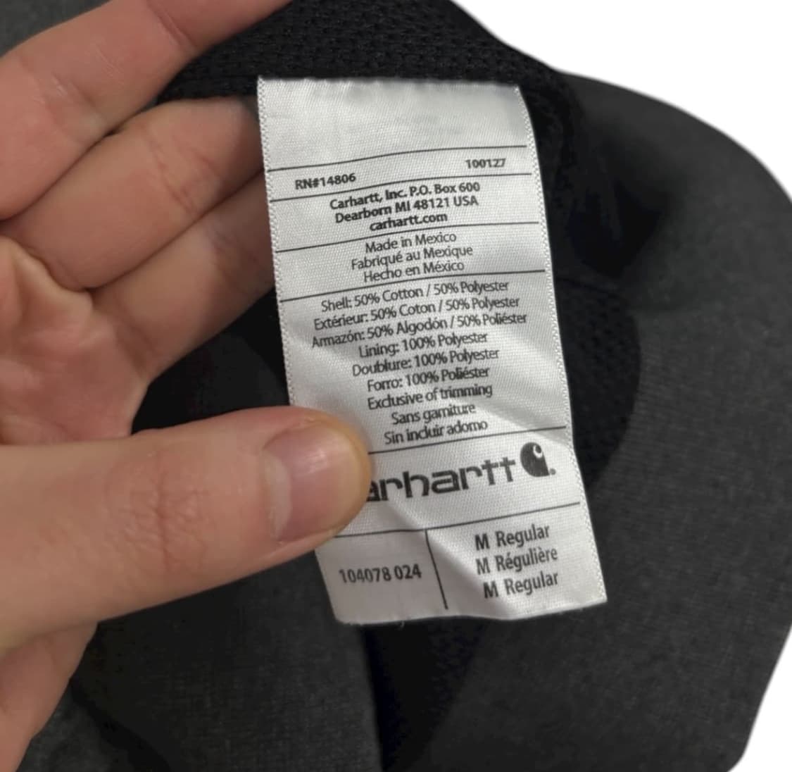 칼하트 후드집업 차콜 상품이미지5