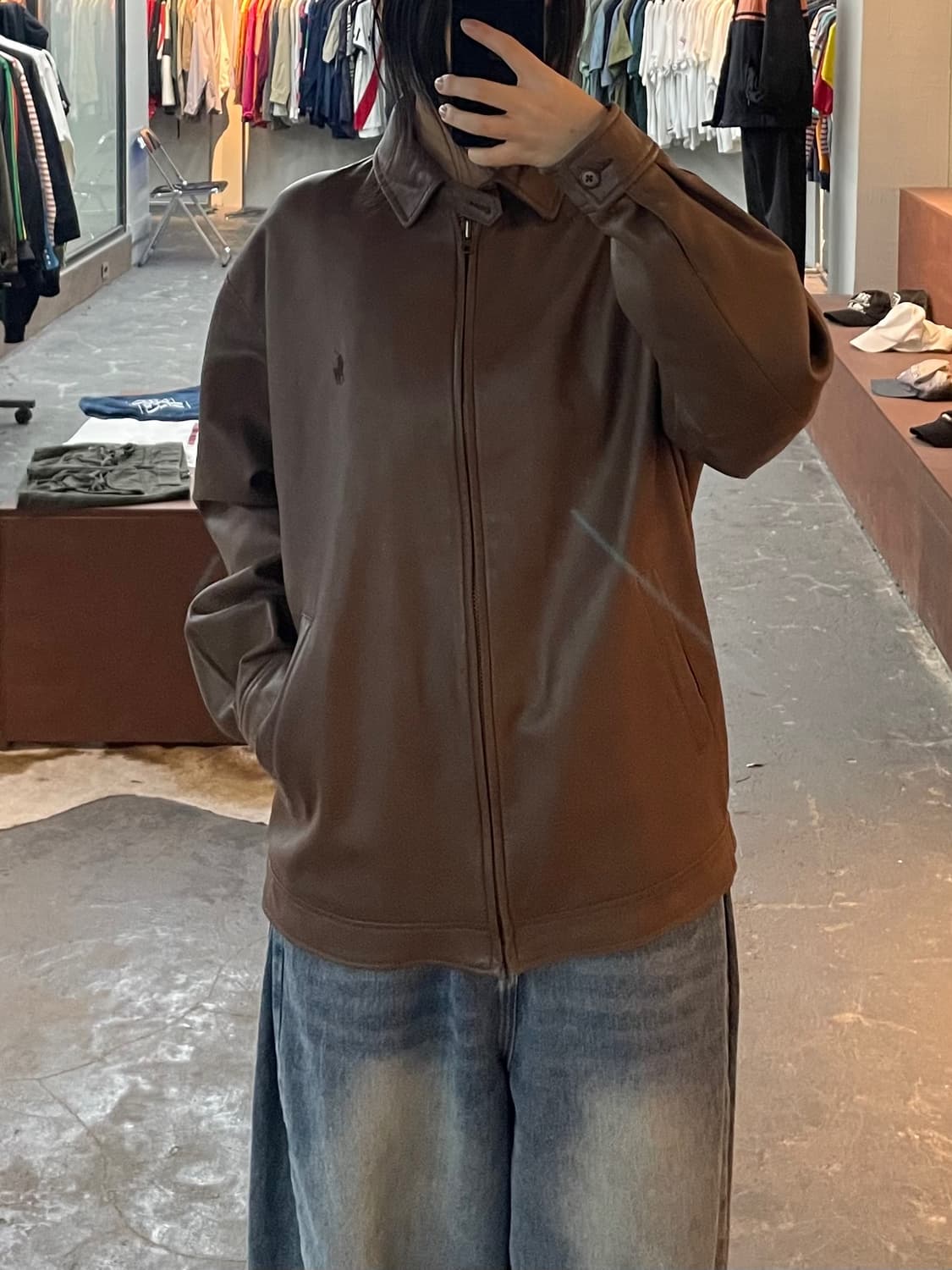 폴로 랄프로렌 브라운 레더자켓 H2439 상품이미지1