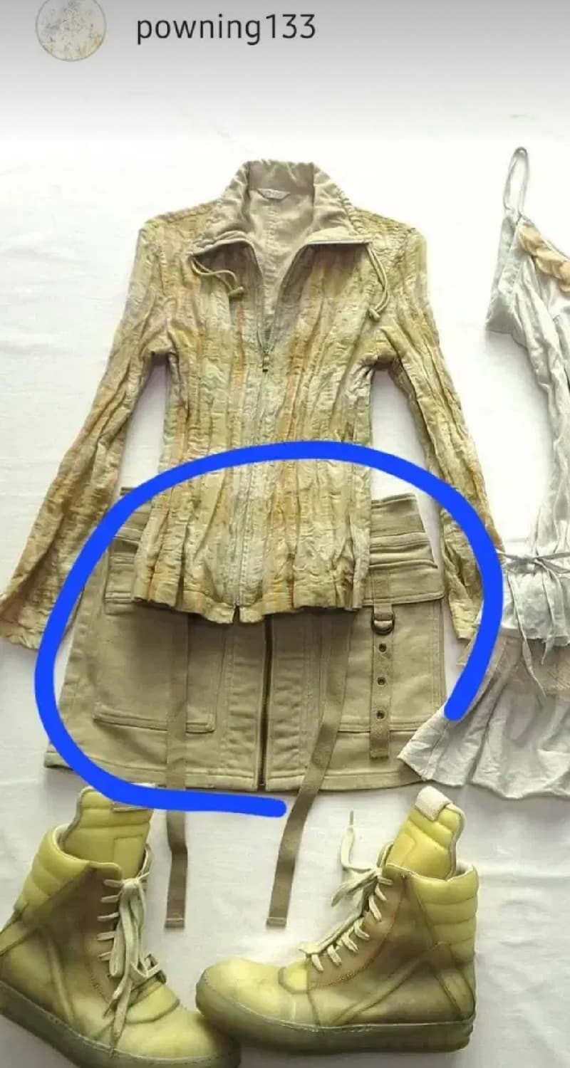 파우닝 릭오웬스깔우닝 아카이브 카고스커트 상품이미지1