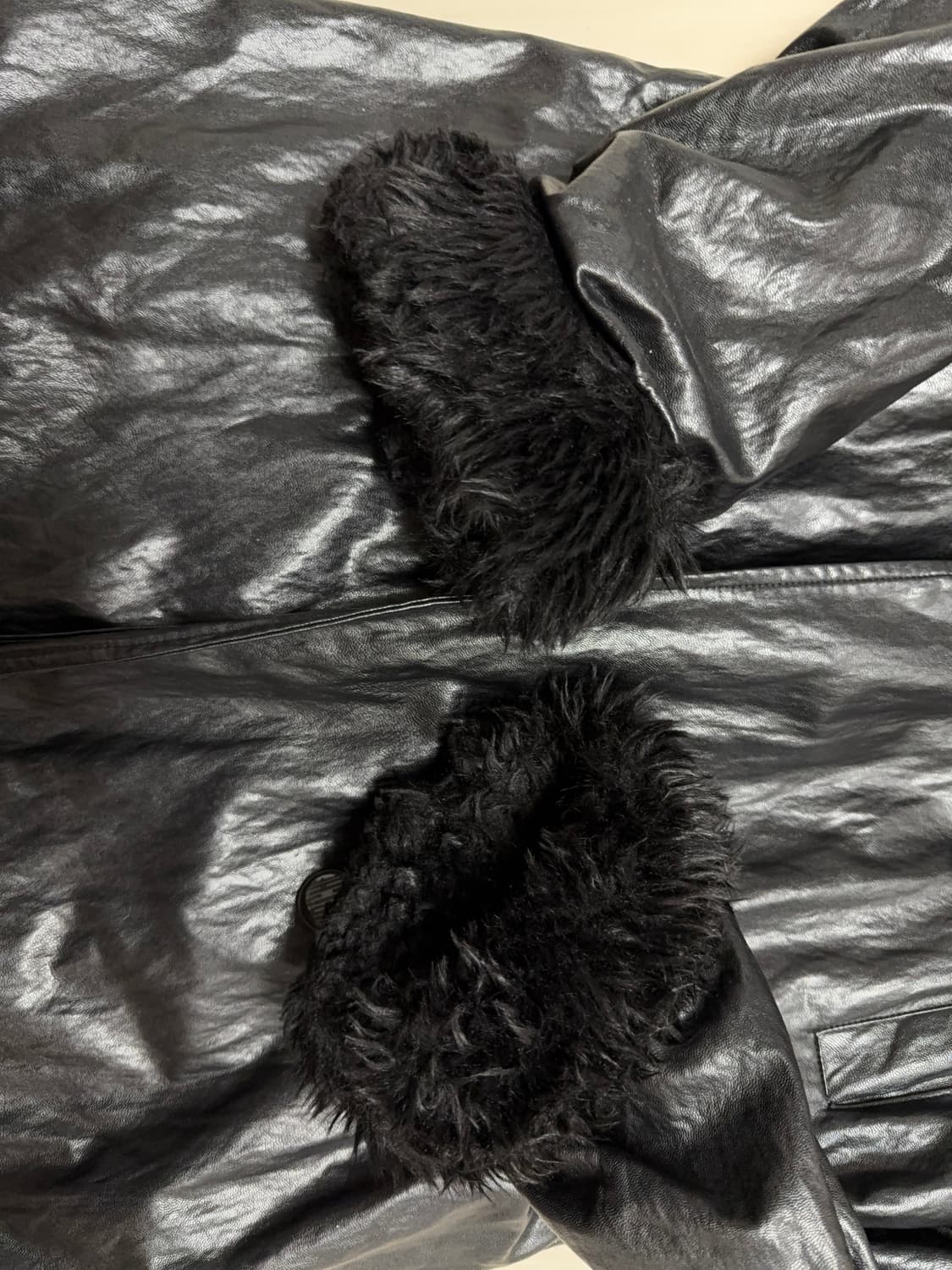 미스치프 레더 퍼 코트 상품이미지4