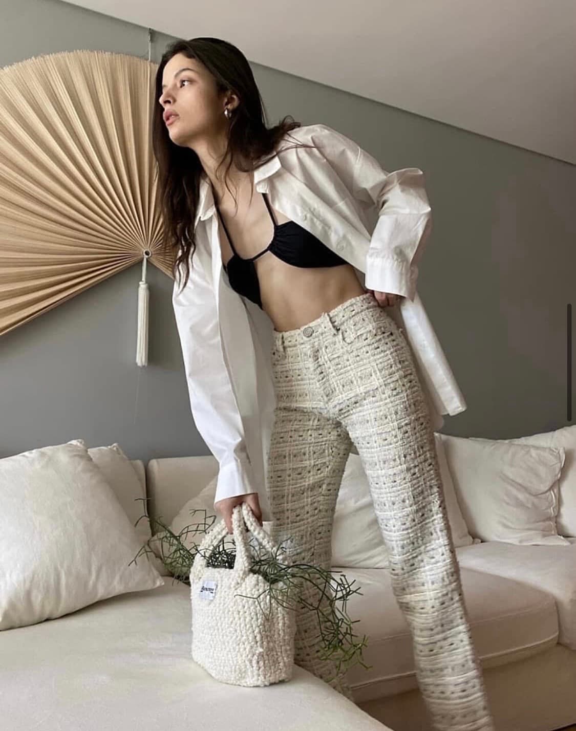 글로니 트위드 팬츠 Glowny 상품이미지2