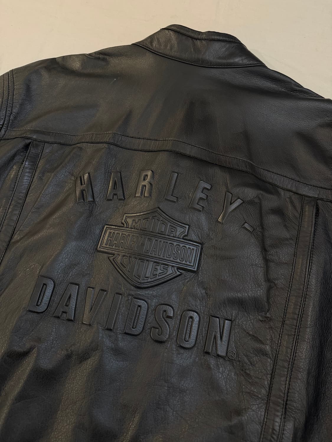 할리데이비슨 엠보싱 로고 라이더 가죽자켓 상품이미지2