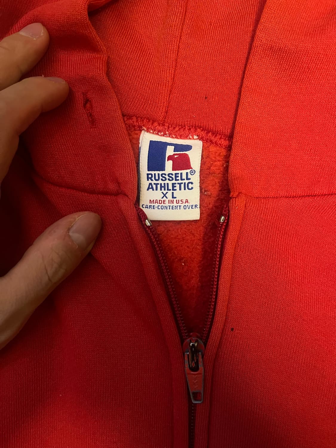 [XL] 90s usa 러셀 후드집업 레드 상품이미지3