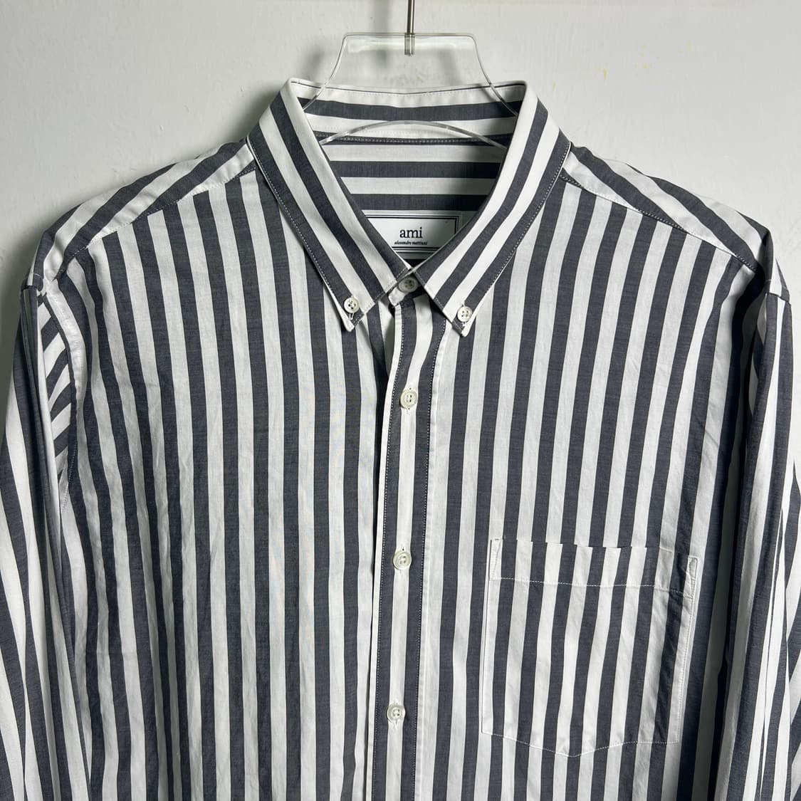 Ami 아미 그레이 스트라이프 셔츠 40 상품이미지4