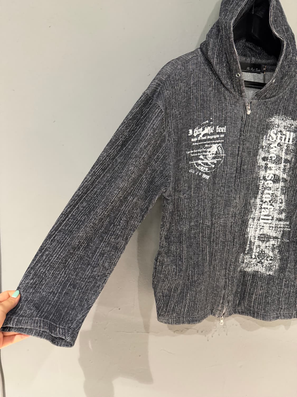 punk printing detail 2-way hood zip-up 상품이미지9