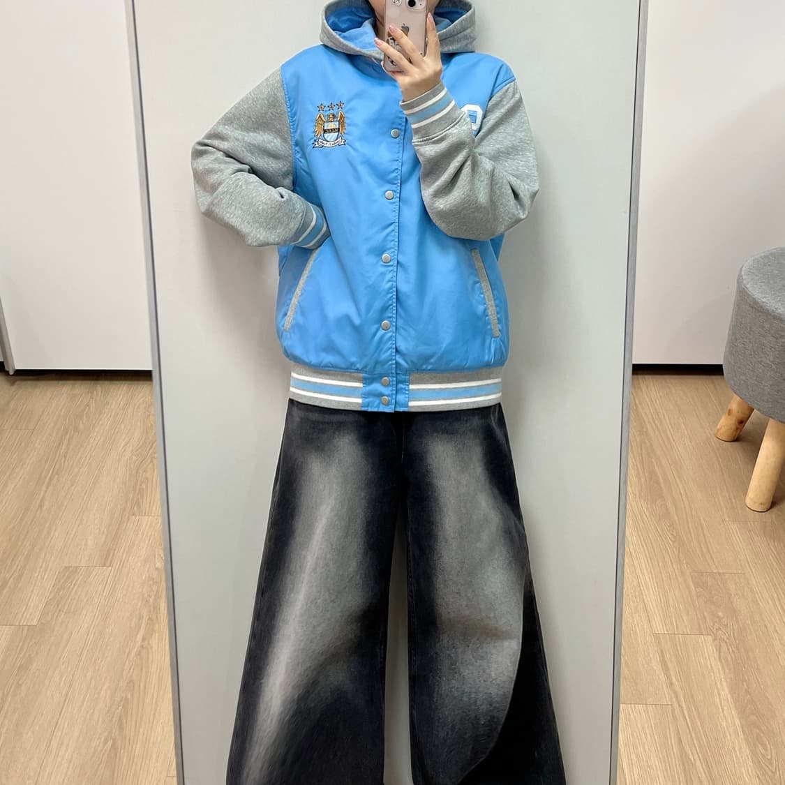 마제스틱 맨체스터 시티 배색 봄버 자켓 상품이미지1