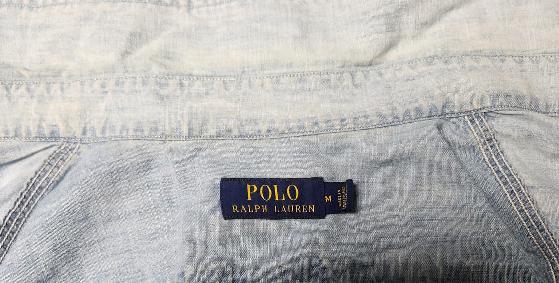 폴로랄프로렌 독수리 성조기 자수 데님 셔츠긴팔 M (95-100) 상품이미지3
