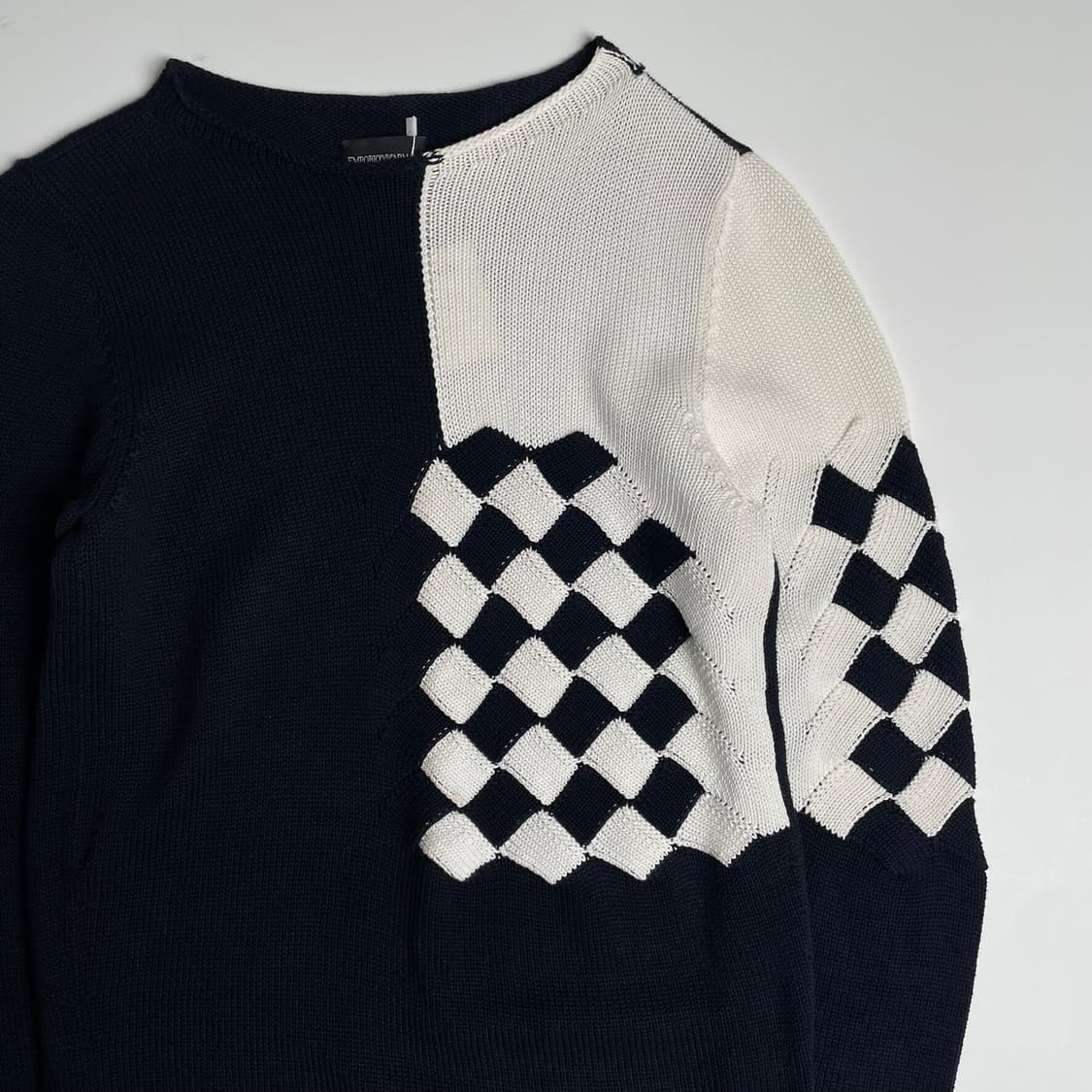 Emporio armani 체커보드 코튼 니트 상품이미지2