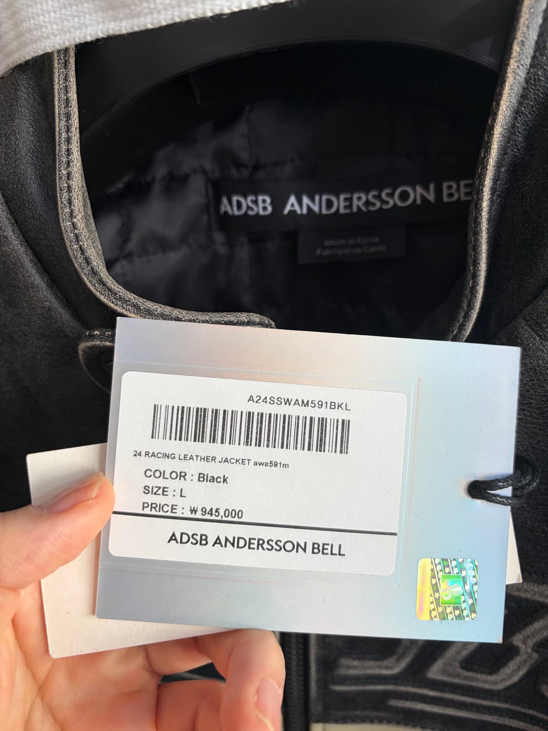 앤더슨벨 레이싱 레더 자켓 awa591m(BLACK) 상품이미지2