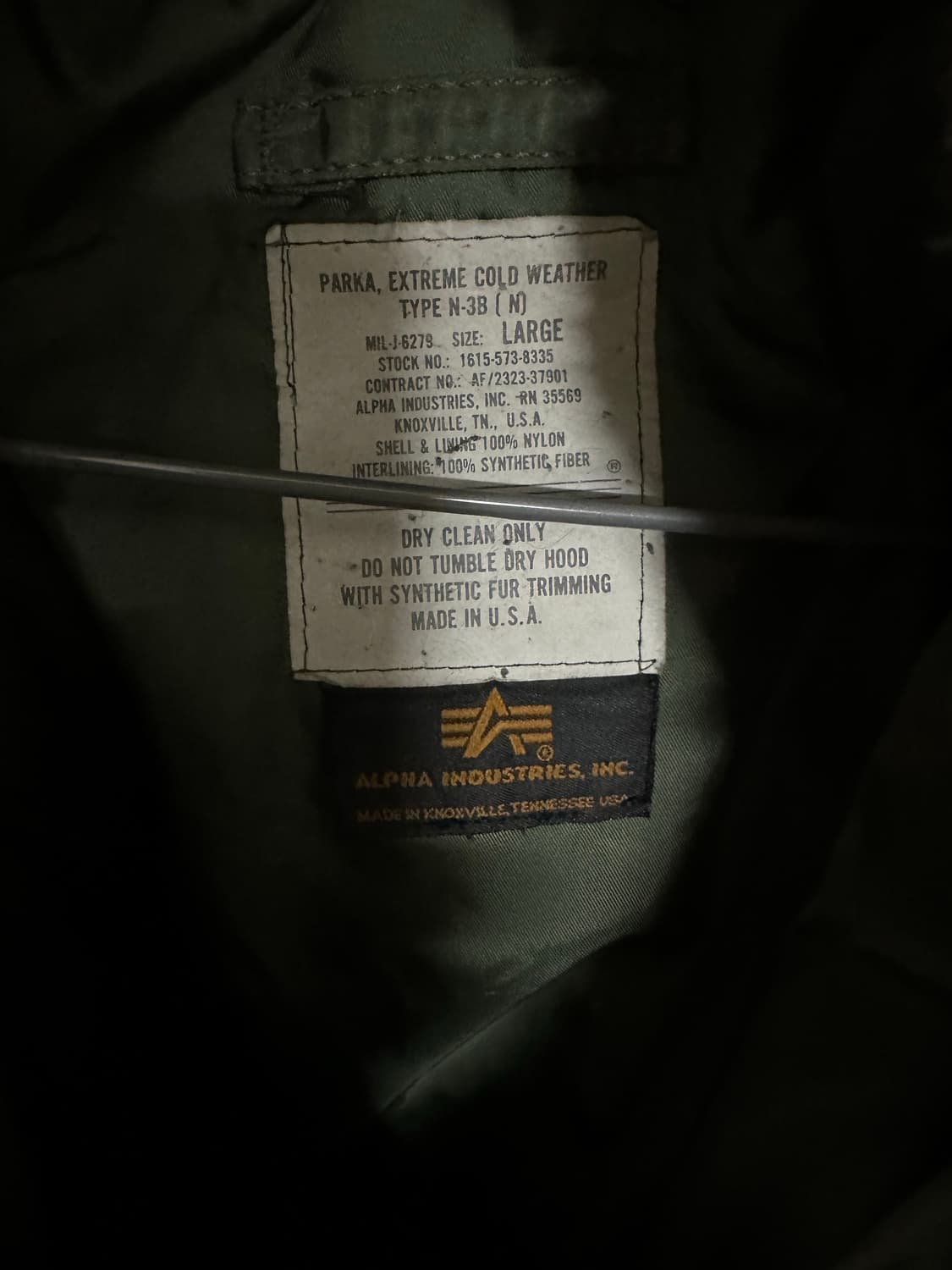 알파 인더스트리 n3b 밀리터리 스타일 야상자켓 상품이미지5