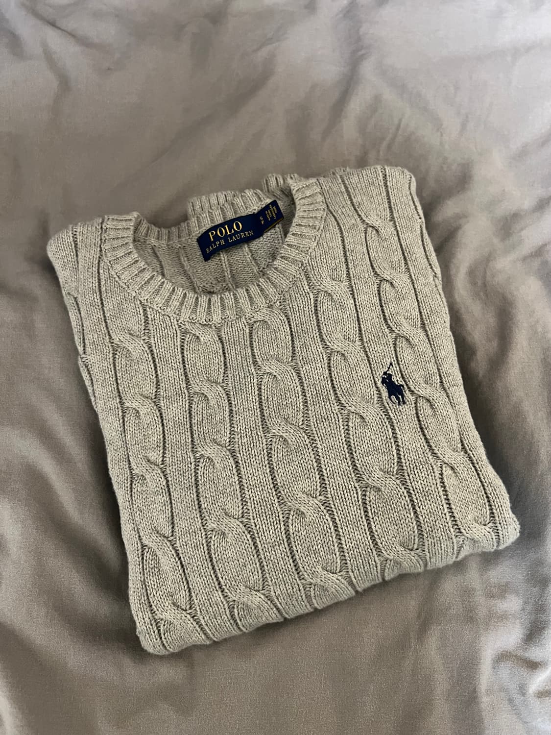 폴로 랄프로렌 케이블 꽈배기 니트 그레이 S 상품이미지1