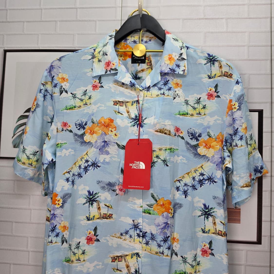 노스페이스 홀리데이 하와이안 반팔 셔츠 롱원피스 L 95사이즈 새상품 상품이미지2