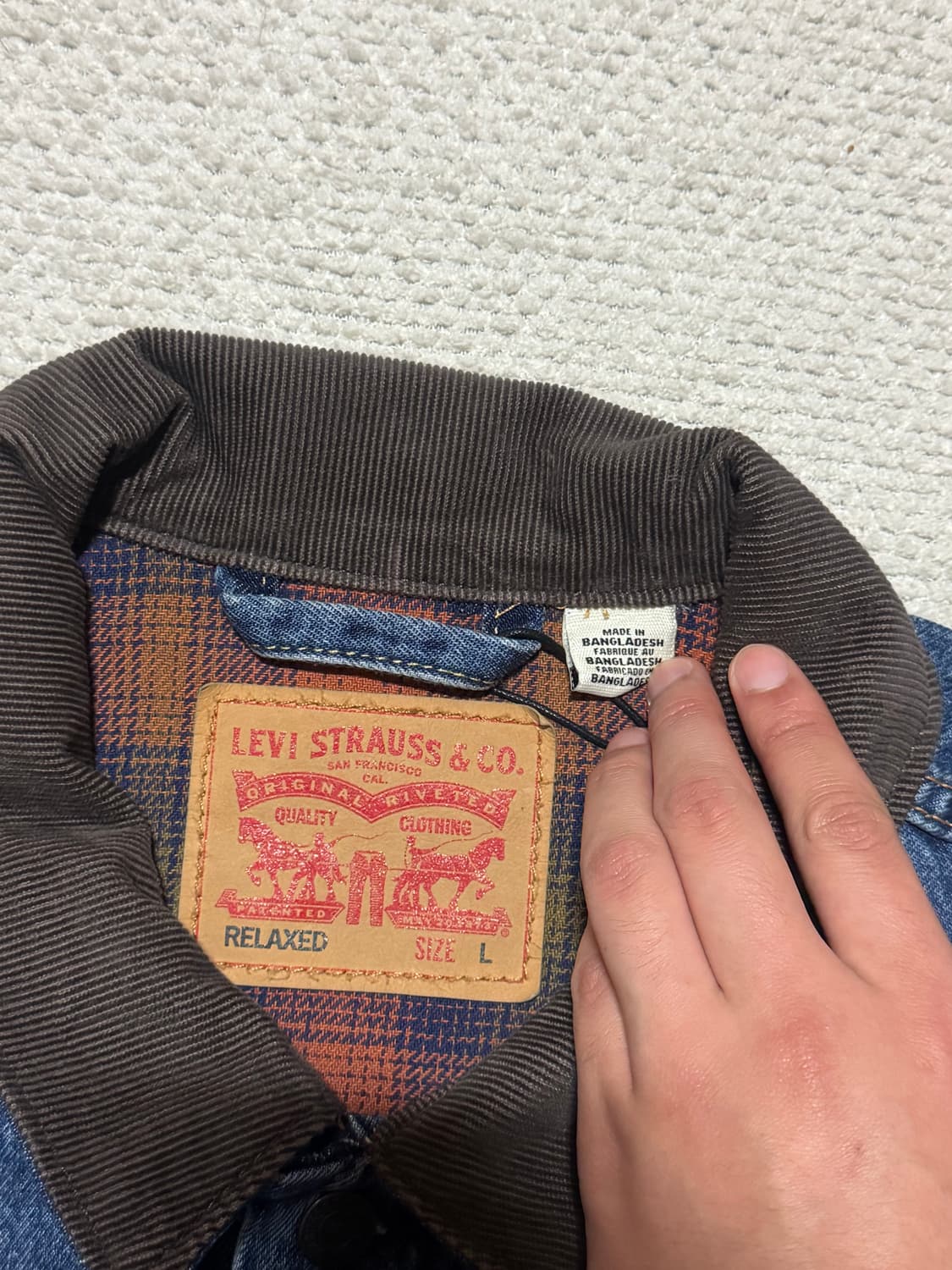 리바이스 코듀로이 카라 데님 자켓 L 상품이미지2