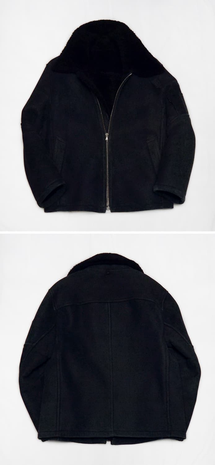 알레그리 올블랙 모던에센셜 천연 양가죽 숏무스탕 자켓 (50 / 100) 상품이미지2