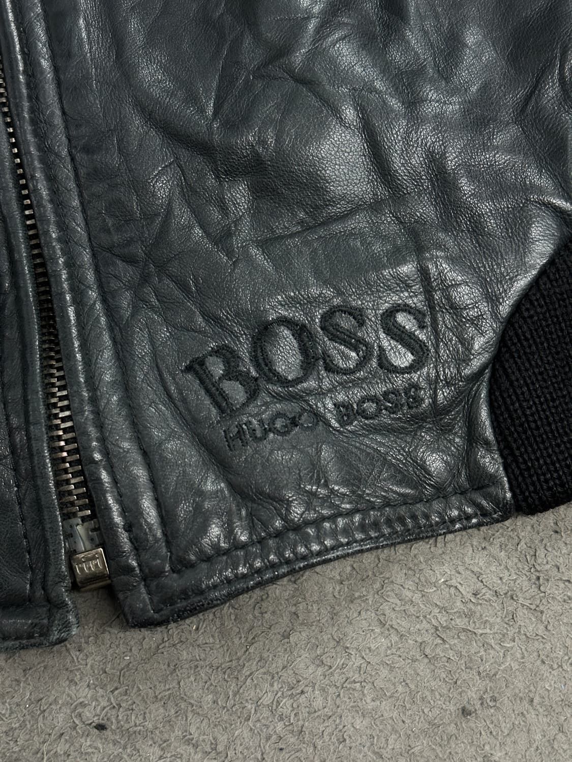 80s HugoBoss 레더 봄버 자켓 XL 상품이미지4