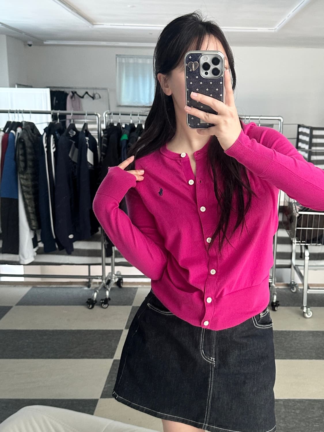 폴로 랄프로렌 핫핑크 피마코튼 가디건 상품이미지3