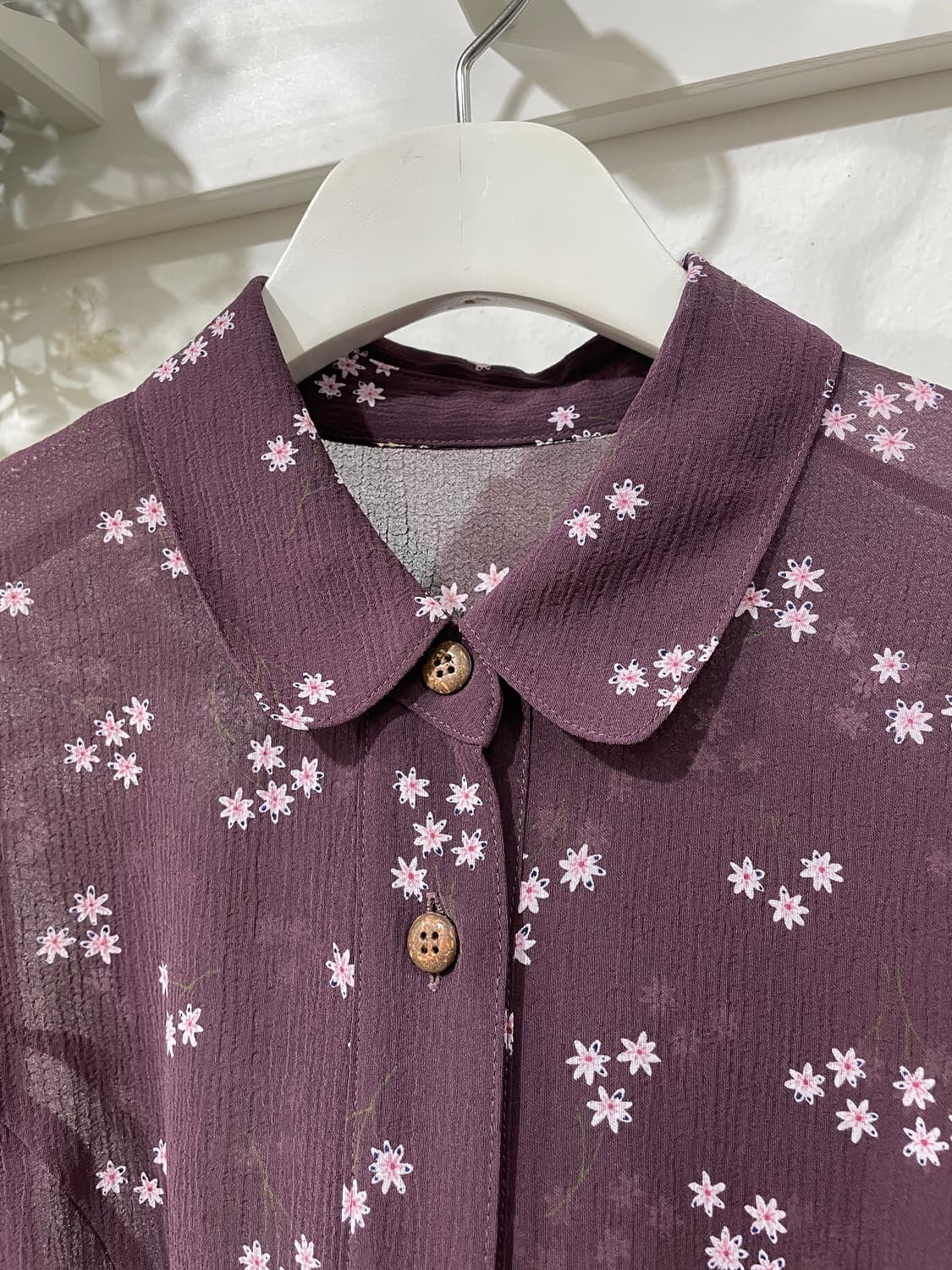 Purple Floral Sheer Blouse 상품이미지9