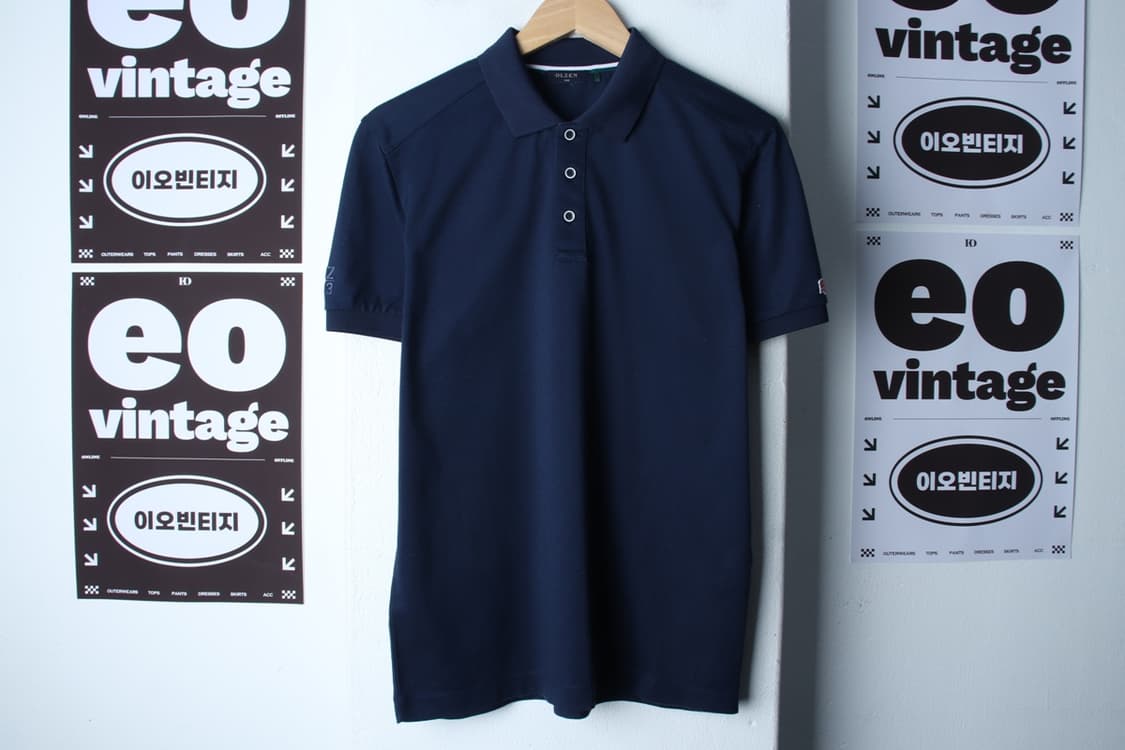 (L-XL) 올젠 반팔 카라 티셔츠 기능성 네이비 무지-H31984 상품이미지2