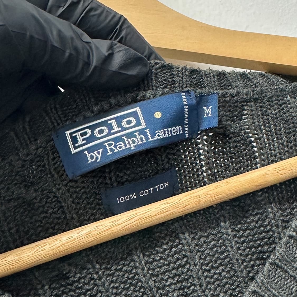 폴로 랄프로렌 코튼 브이넥 케이블 니트 꽈배기 스웨터 남성 M 상품이미지4