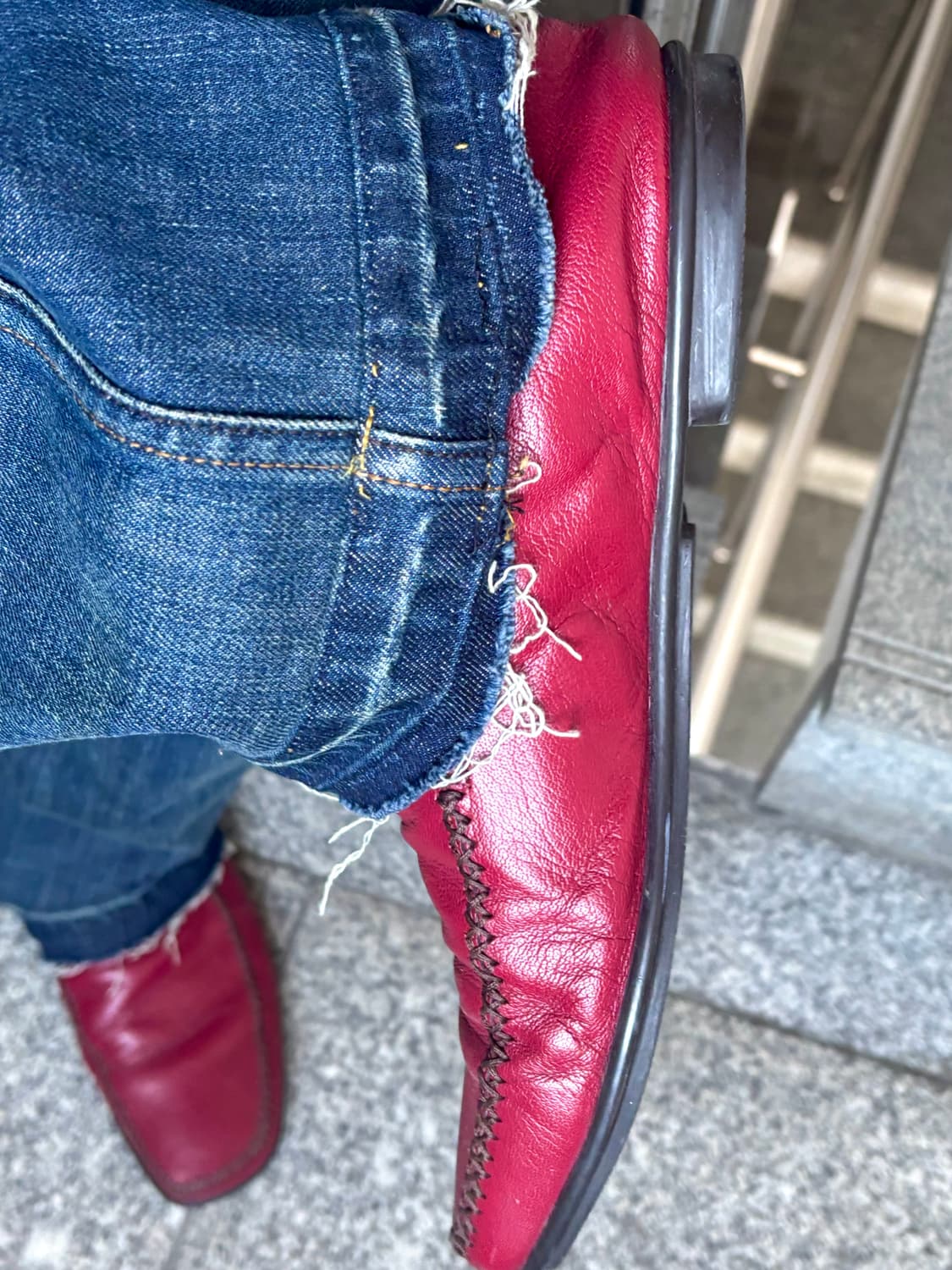 프라다 레드 플랫 로퍼 8.5 상품이미지2