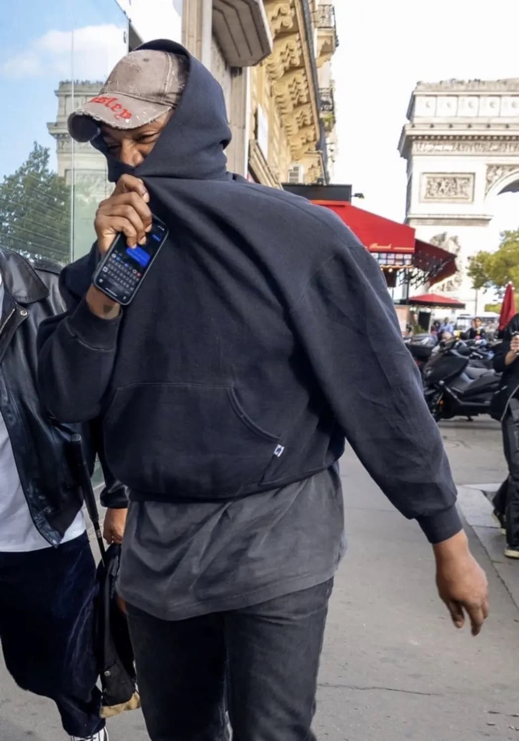 [L] 80s USA 빈티지 러셀 후드 블랙 상품이미지3