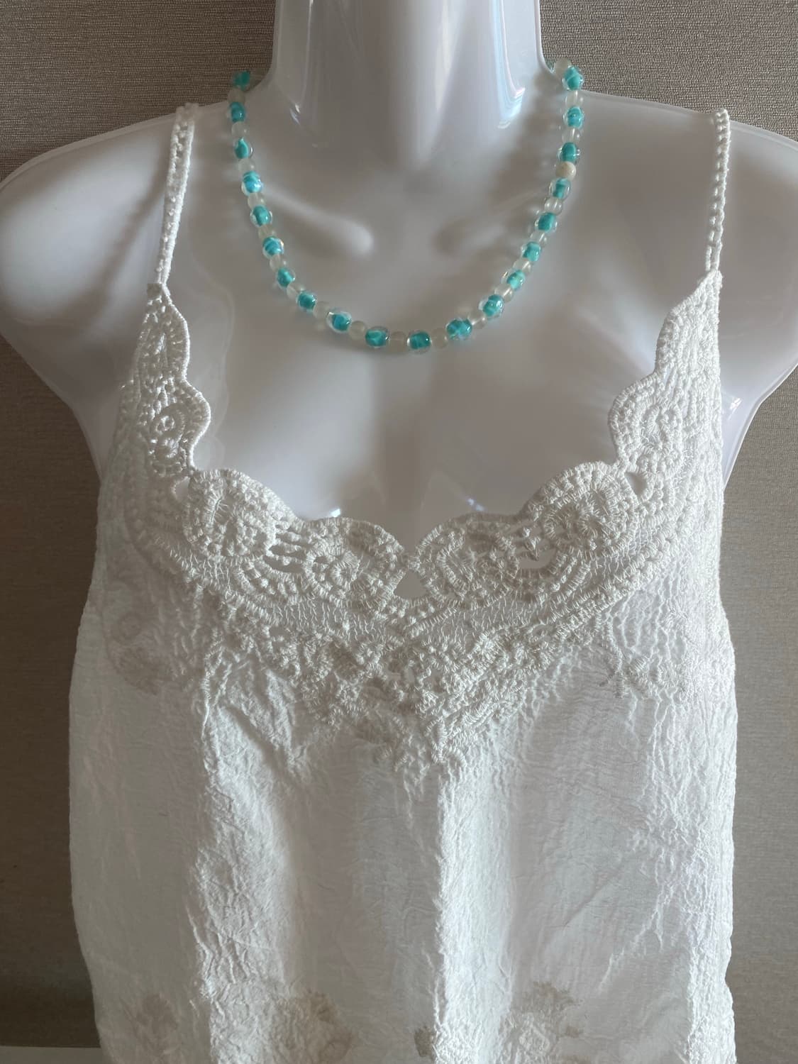 아쿠아 비즈 빈티지 목걸리 쥬얼리  상품이미지5