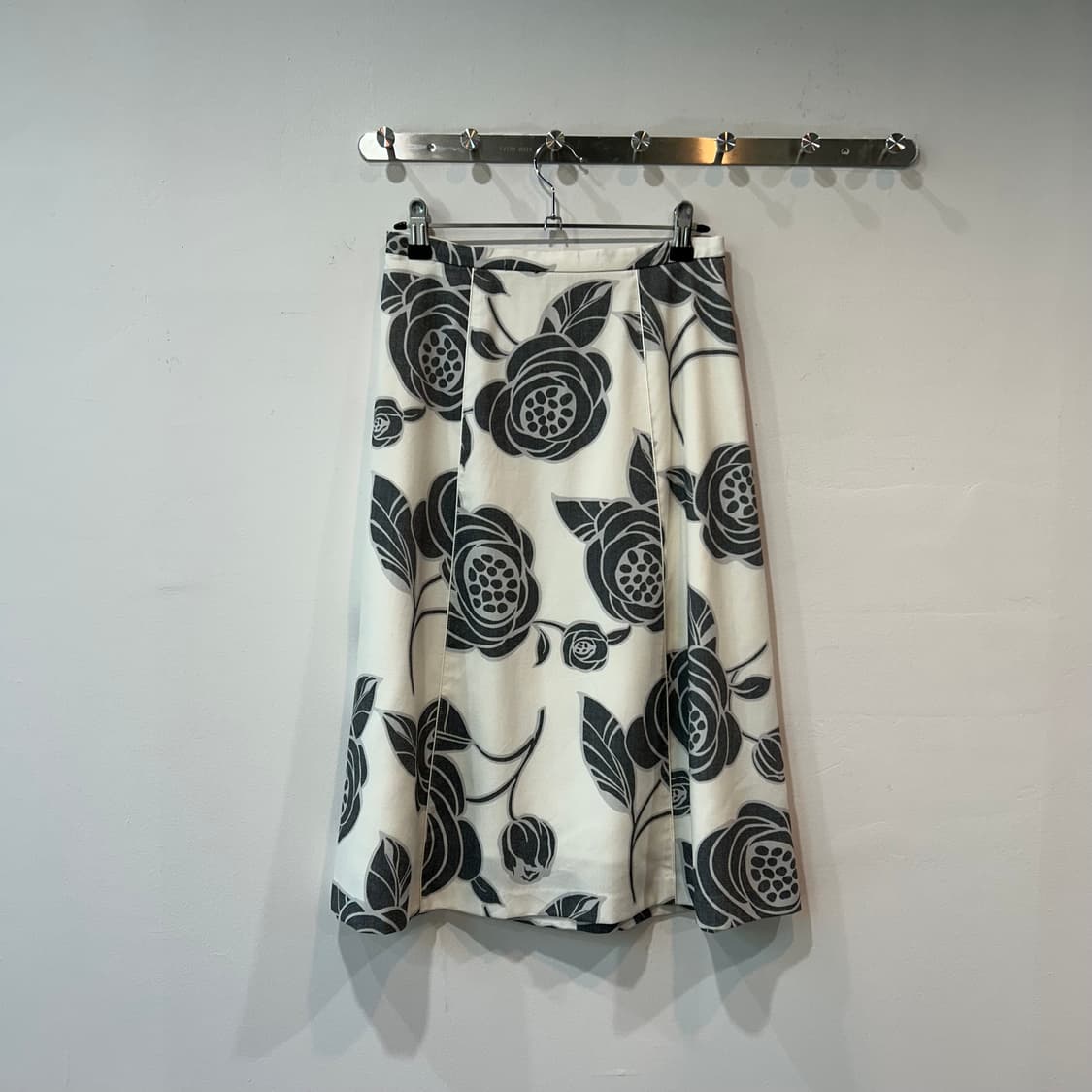 오리엔탈 플라워패턴 미디 스커트 상품이미지3