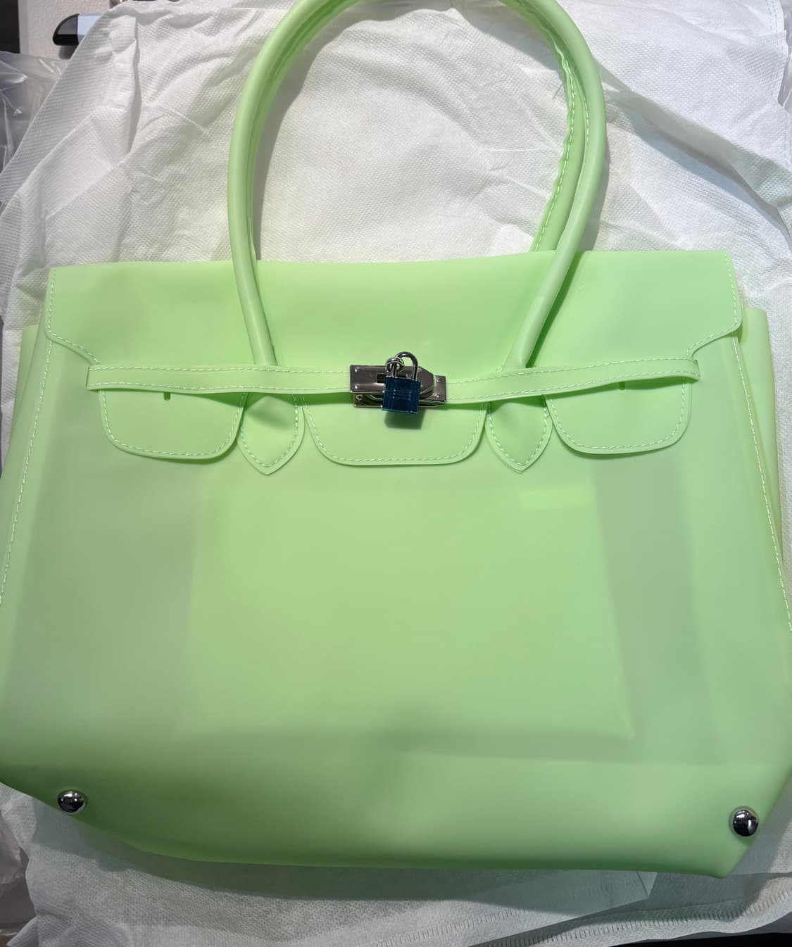 💚당일발송💚 라임그린 젤리백 퍼킨백 젤리버킨백 상품이미지1