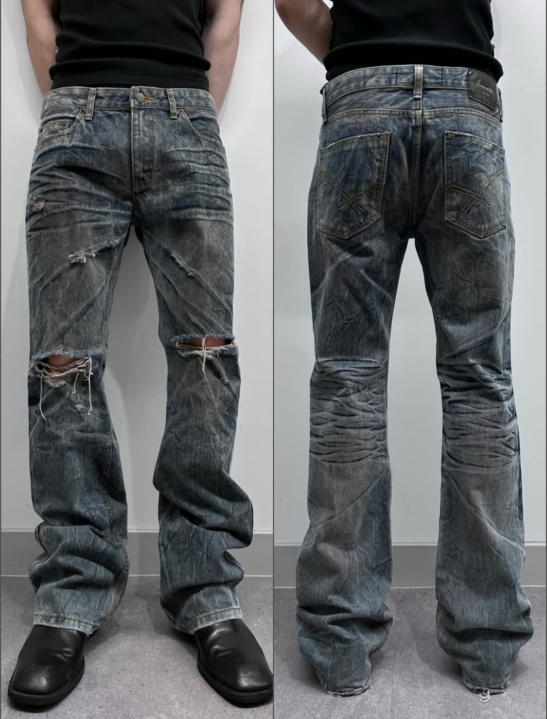 00’s JPN SUE 플레어 하드 워싱 데님 팬츠 상품이미지3