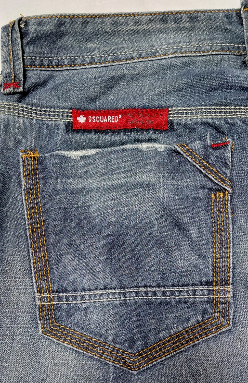 디스퀘어드2 레드탭 & 가죽 스티치 포인트 워싱진 (W34 L33) 상품이미지7