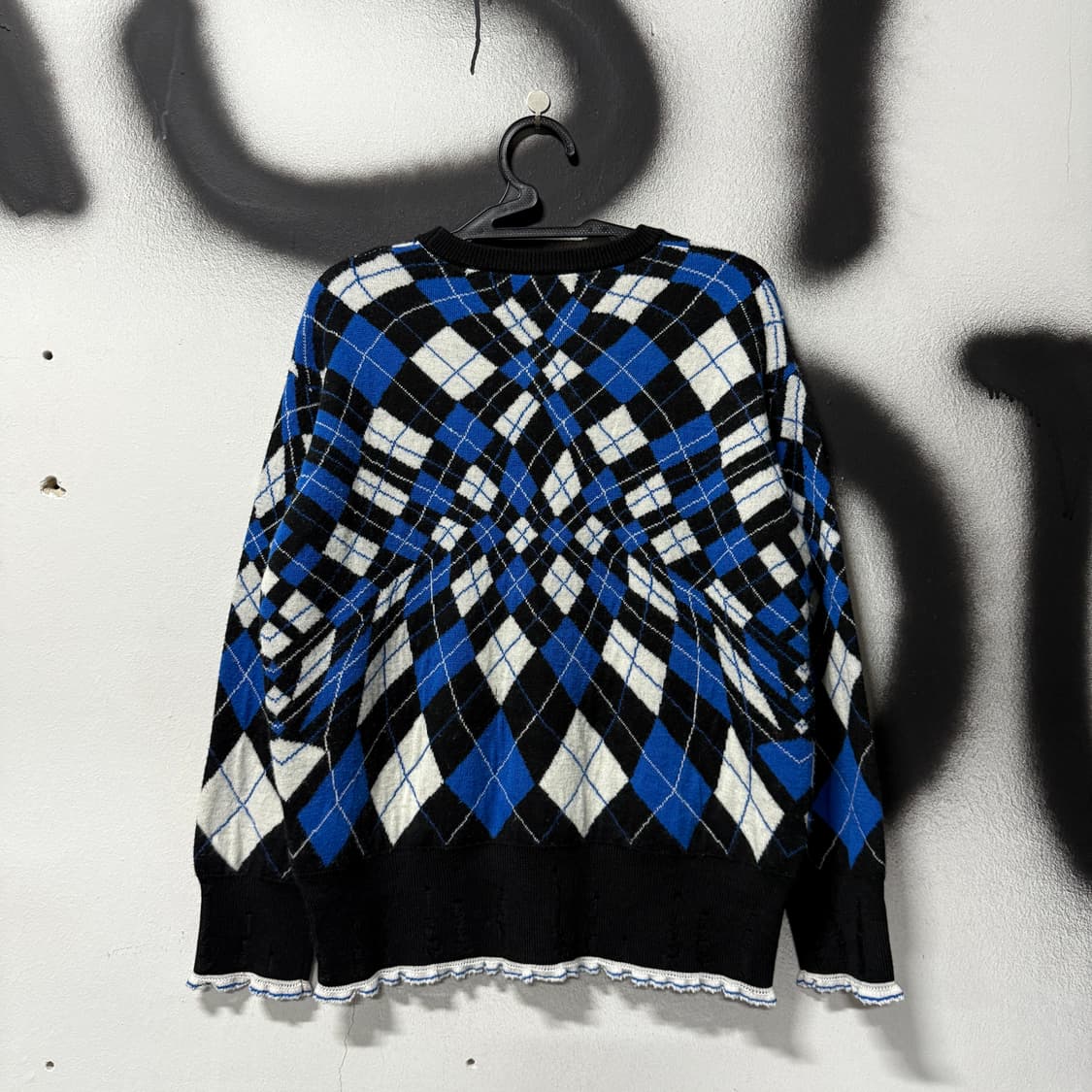 MSGM 백화점판 아가일 풀 패턴 그런지 울 혼방 니트 상품이미지2