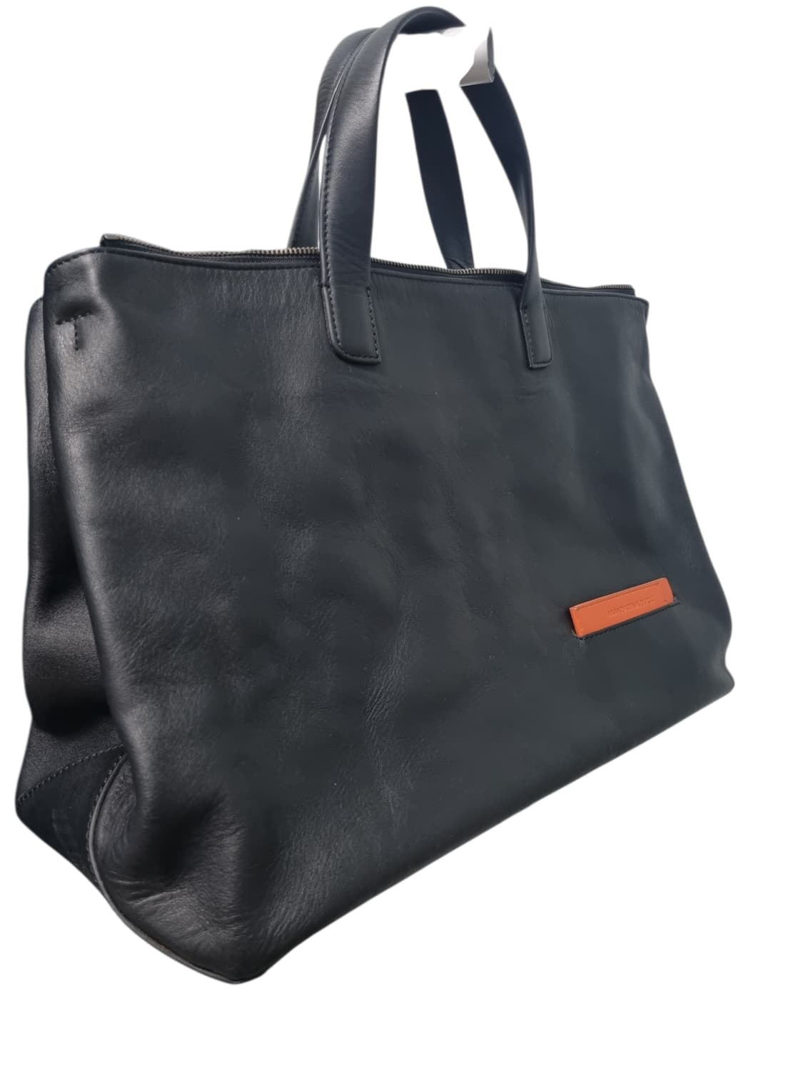 미사용 만다리나덕 가죽 블랙 쇼퍼백 상품이미지2