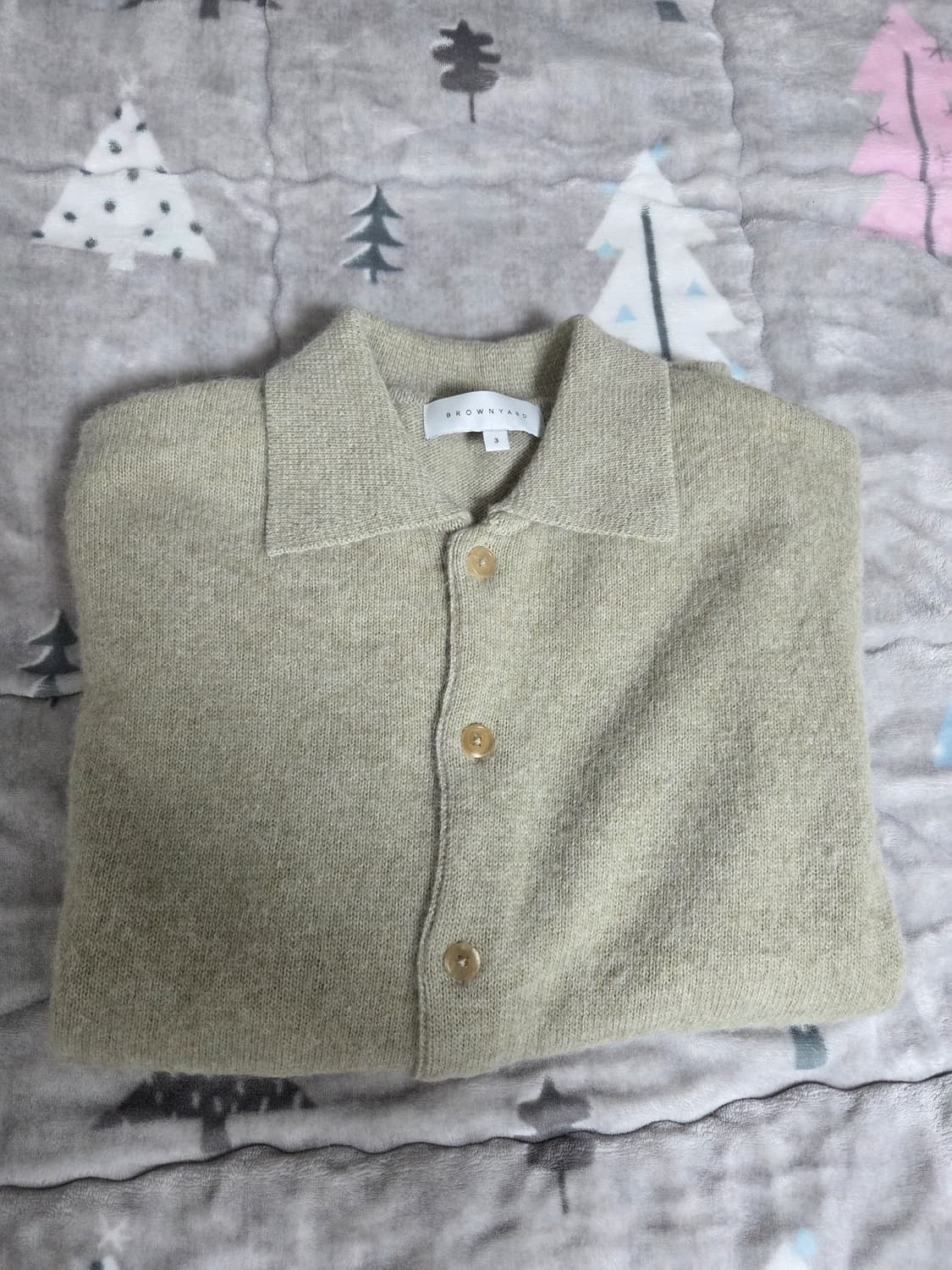 브라운야드 알파카 카라 가디건 상품이미지2