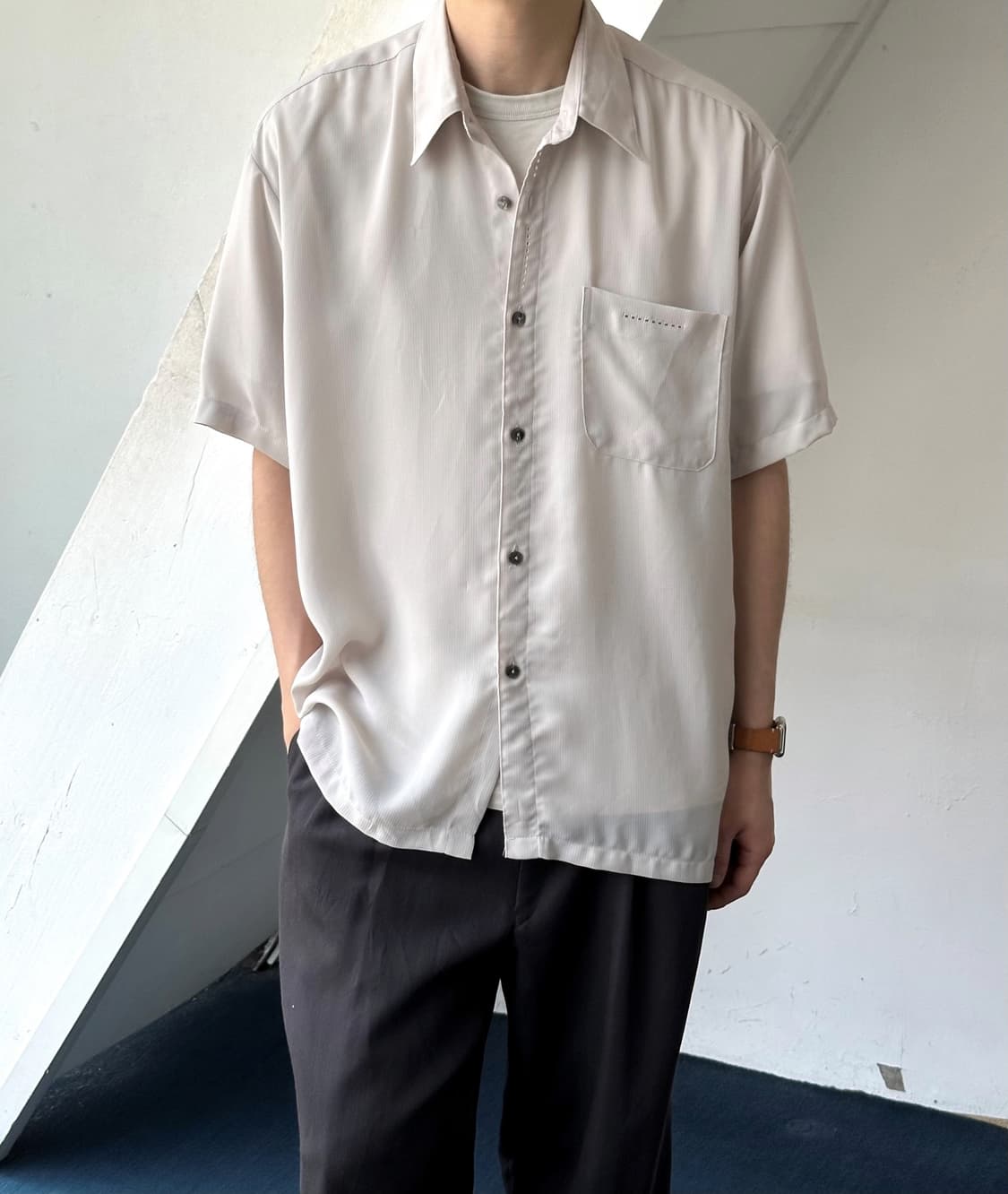 High count poly woven H/S shirt 상품이미지7
